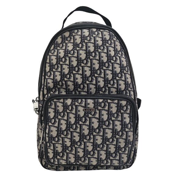 Christian Dior Oblique Mini Rider Backpack Black Blue - Picture 1 of 9